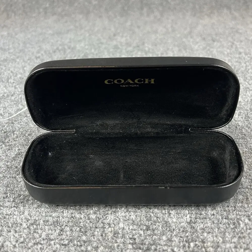 Coach New York Black Hard Shell Eyeglass Case Glasses Holder USED